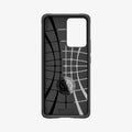 ACS05324 - Xiaomi 13 Lite Rugged Armor Case in Matte Black showing the inner case with spider web pattern