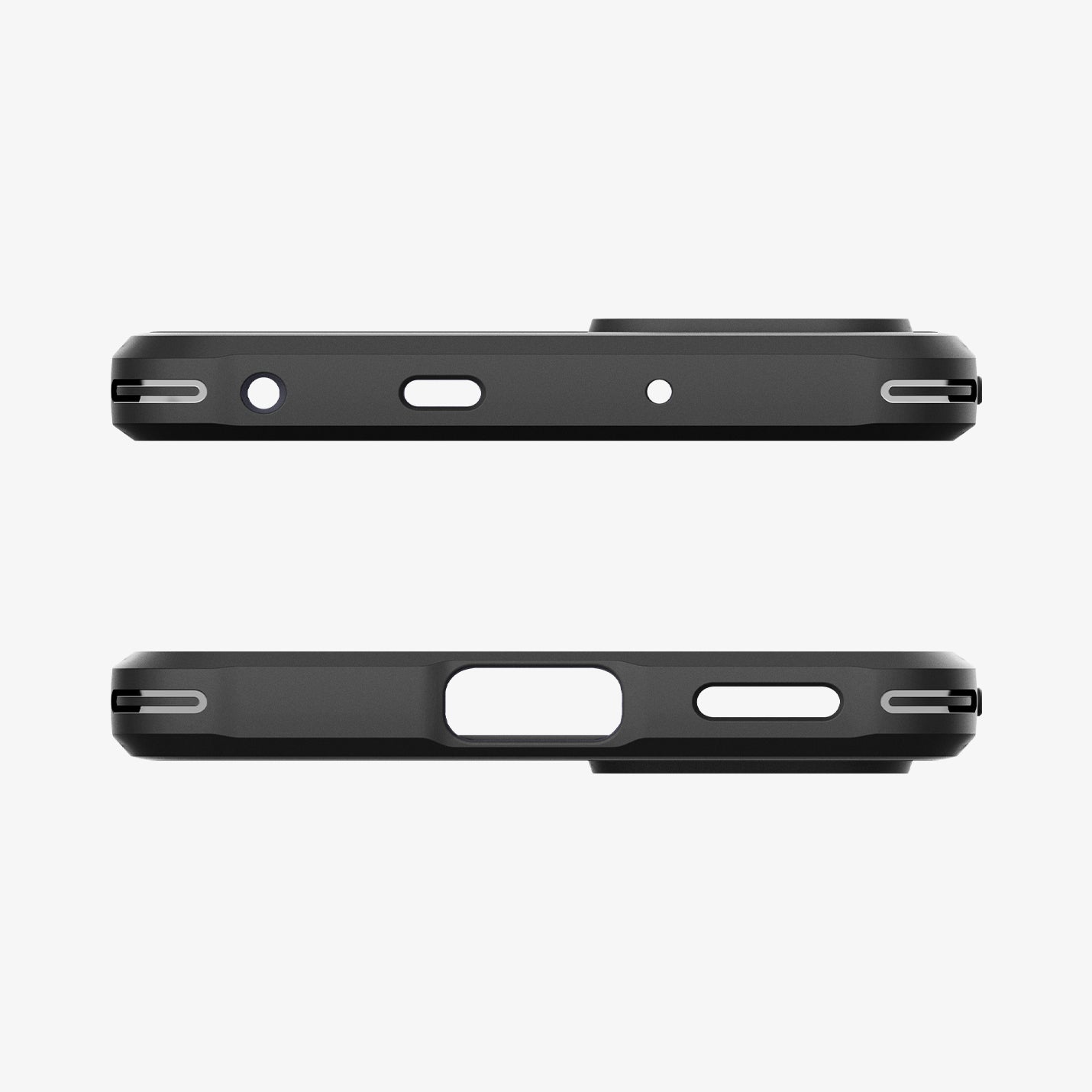 ACS04556 - Xiaomi 12 Lite Rugged Armor Case in Matte Black showing the top and bottom