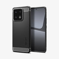 ACS05325 - Xiaomi 13 Pro Rugged Armor Case in Matte Black showing the back and front side by side