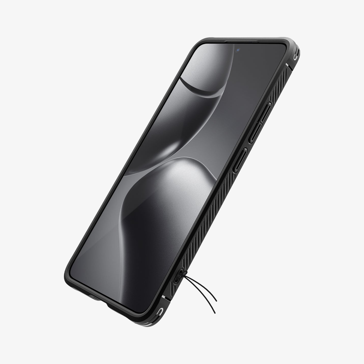 ACS08857 - Xiaomi 14T Case Rugged Armor in Matte Black showing the front and partial side