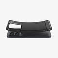 ACS08858 - Xiaomi 14T Pro Case Rugged Armor in Matte Black showing the back, partially bent while hovering above the device