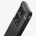 ACS08857 - Xiaomi 14T Case Rugged Armor in Matte Black showing the back and top, focused on camera zoomed in