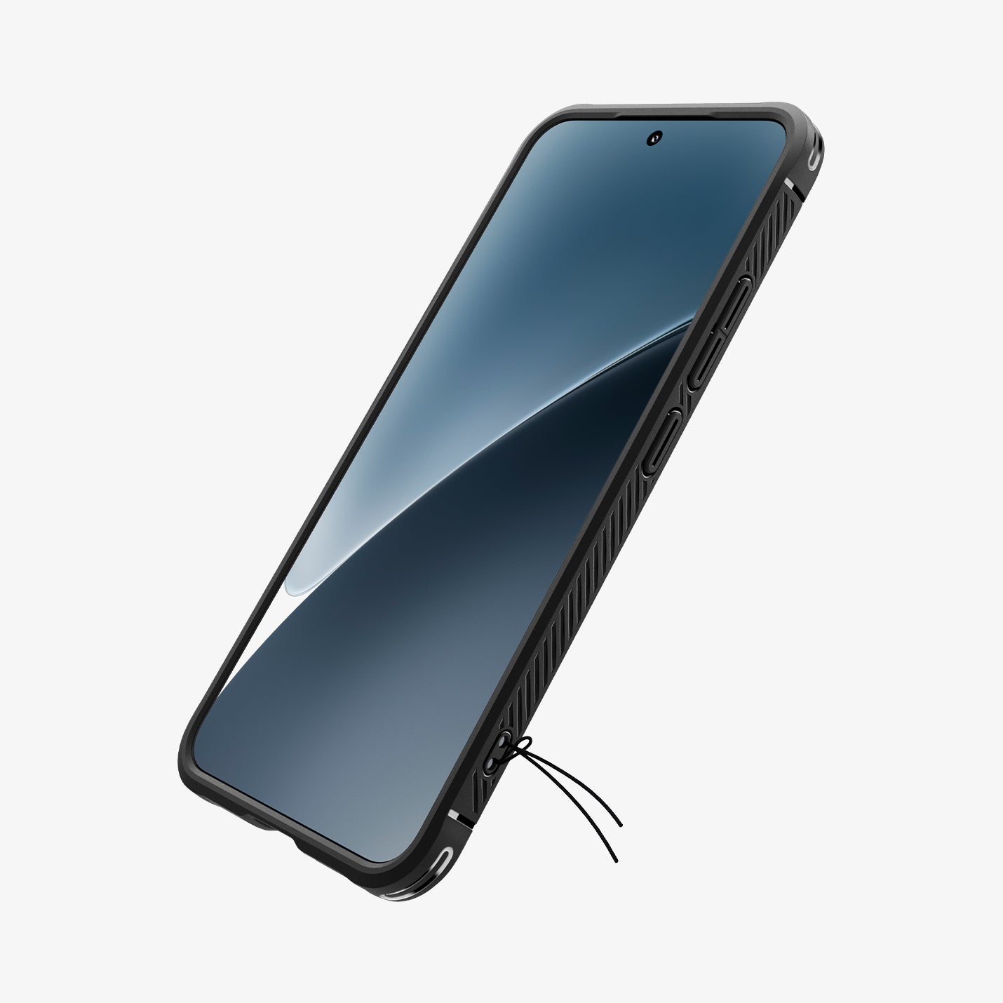 ACS08859 - Xiaomi 15 Case Rugged Armor in Matte Black showing the 
front and partial side
