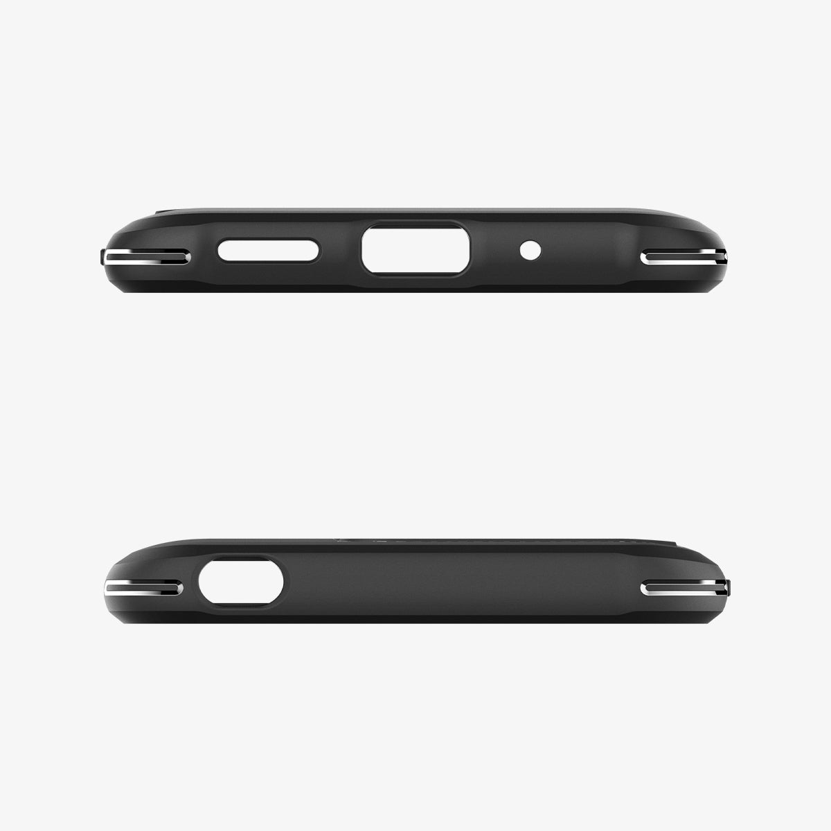 ACS04540 - Xiaomi Redmi 10A Sport Case Rugged Armor in Matte Black showing the top and bottom