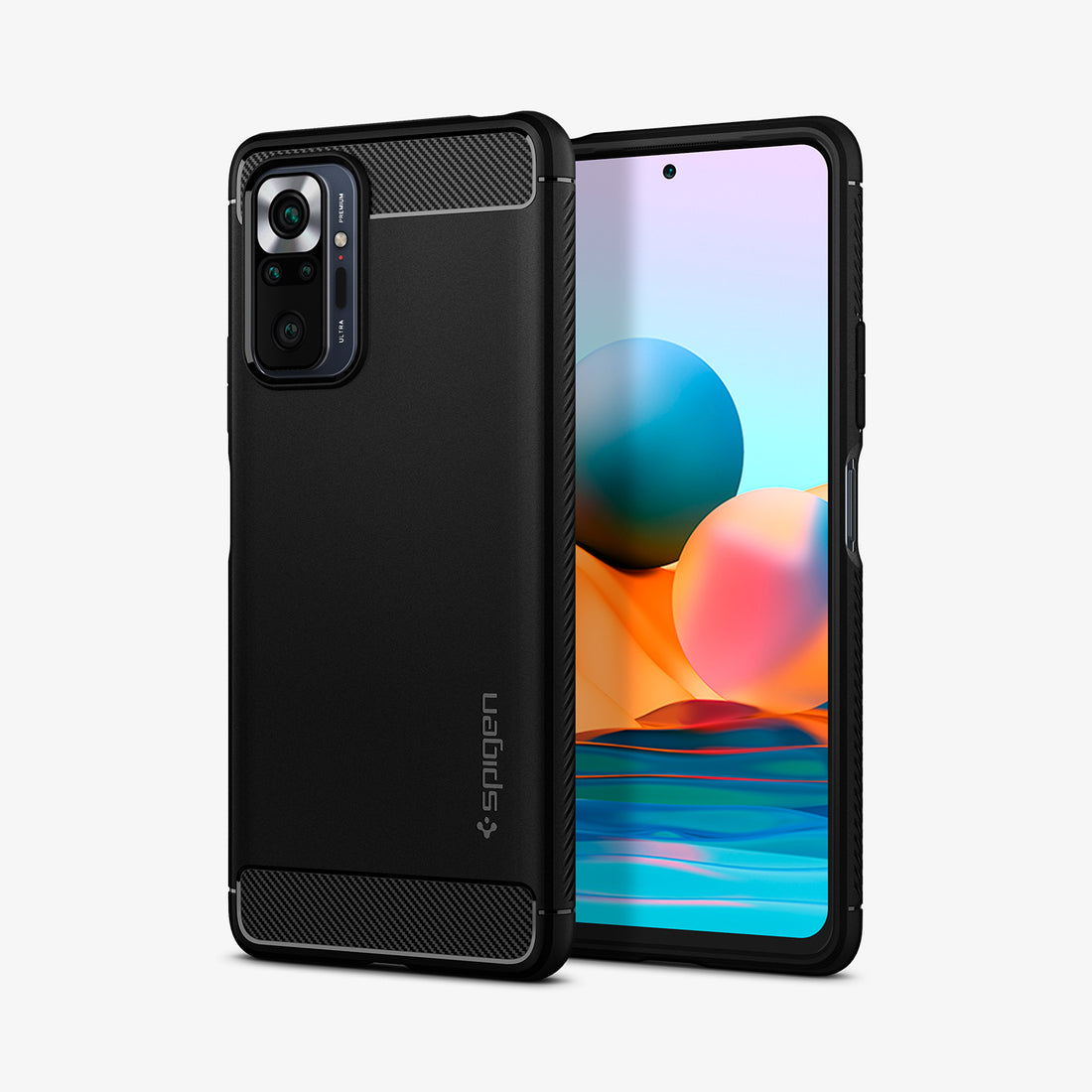 ACS07254 - Redmi Note 13 Pro 5G Case Rugged Armor in Matte Black showing the back