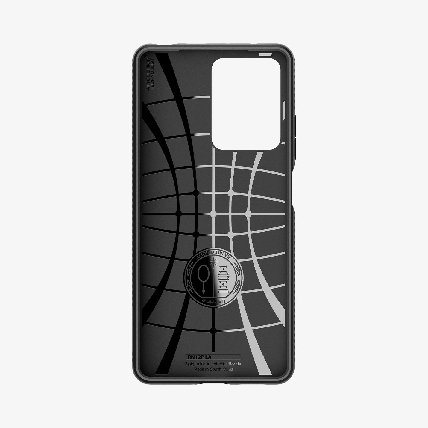 ACS04414 - Xiaomi Redmi Note 12 Pro Case Liquid Air in Matte Black showing the inner case with spider web pattern
