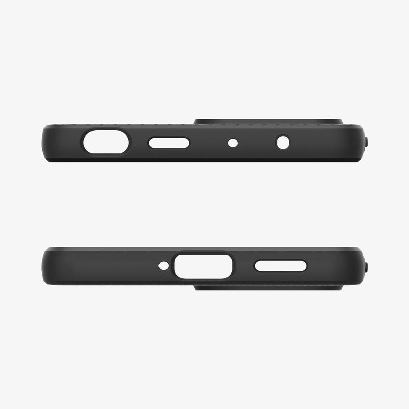 ACS04414 - Xiaomi Redmi Note 12 Pro Case Liquid Air in Matte Black showing the top and bottom