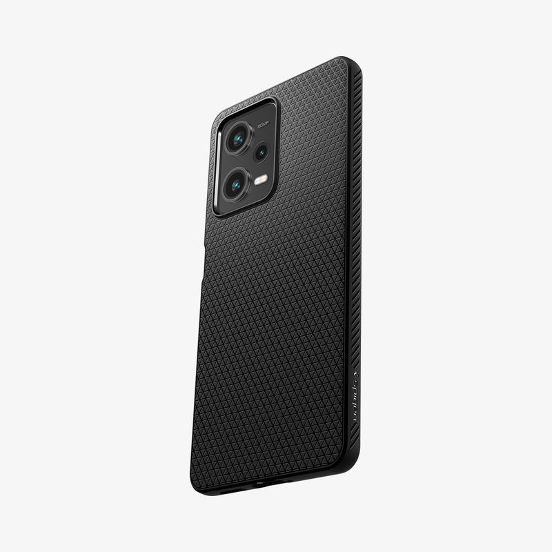 ACS04414 - Xiaomi Redmi Note 12 Pro Case Liquid Air in Matte Black showing the back and partial side