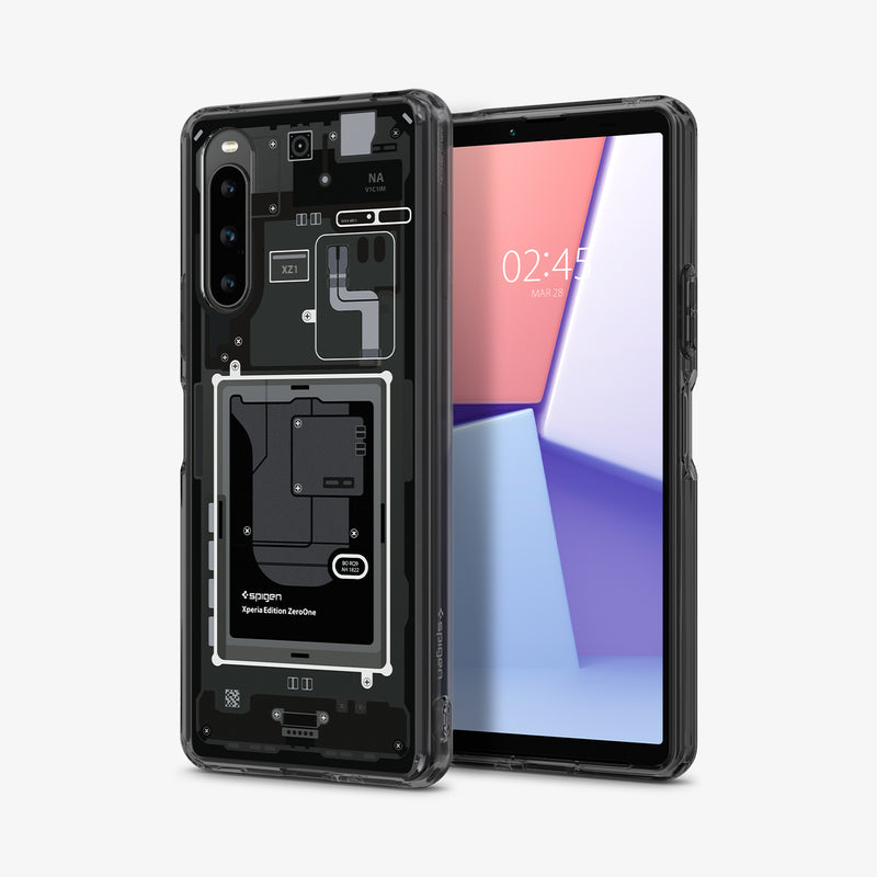 ACS06203 - Sony Xperia 10 V Case Ultra Hybrid Zero One showing the back and front