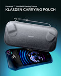 AGP09835 - Klasden Gaming Pouch 7 inch in Charcoal Gray showing Universal 7'' Handheld Gaming Device. Klasden carrying pouch