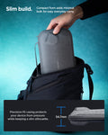 AGP09835 - Klasden Gaming Pouch 7 inch in Charcoal Gray showing slim build. Compact from adds minimal bulk for easy everyday carry.