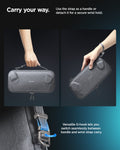 AGP09835 - Klasden Gaming Pouch 7 inch in Charcoal Gray showing carry your way. Use the strap as a handle or detect it for a secure wrist hold.