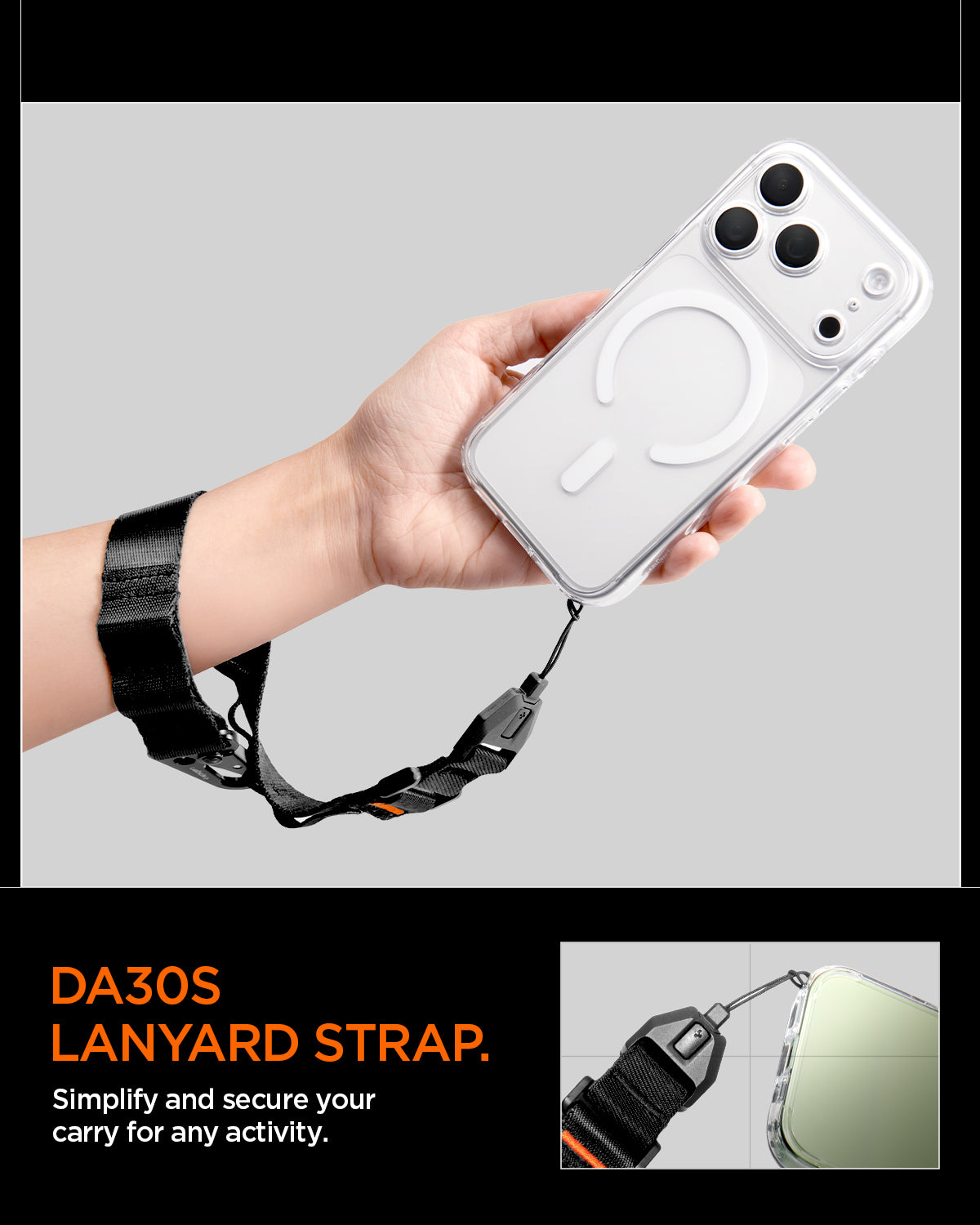 AFA10615 - The Wrist Lanyard | DA30S lanyard showing simplify and secure your carry for any activity
