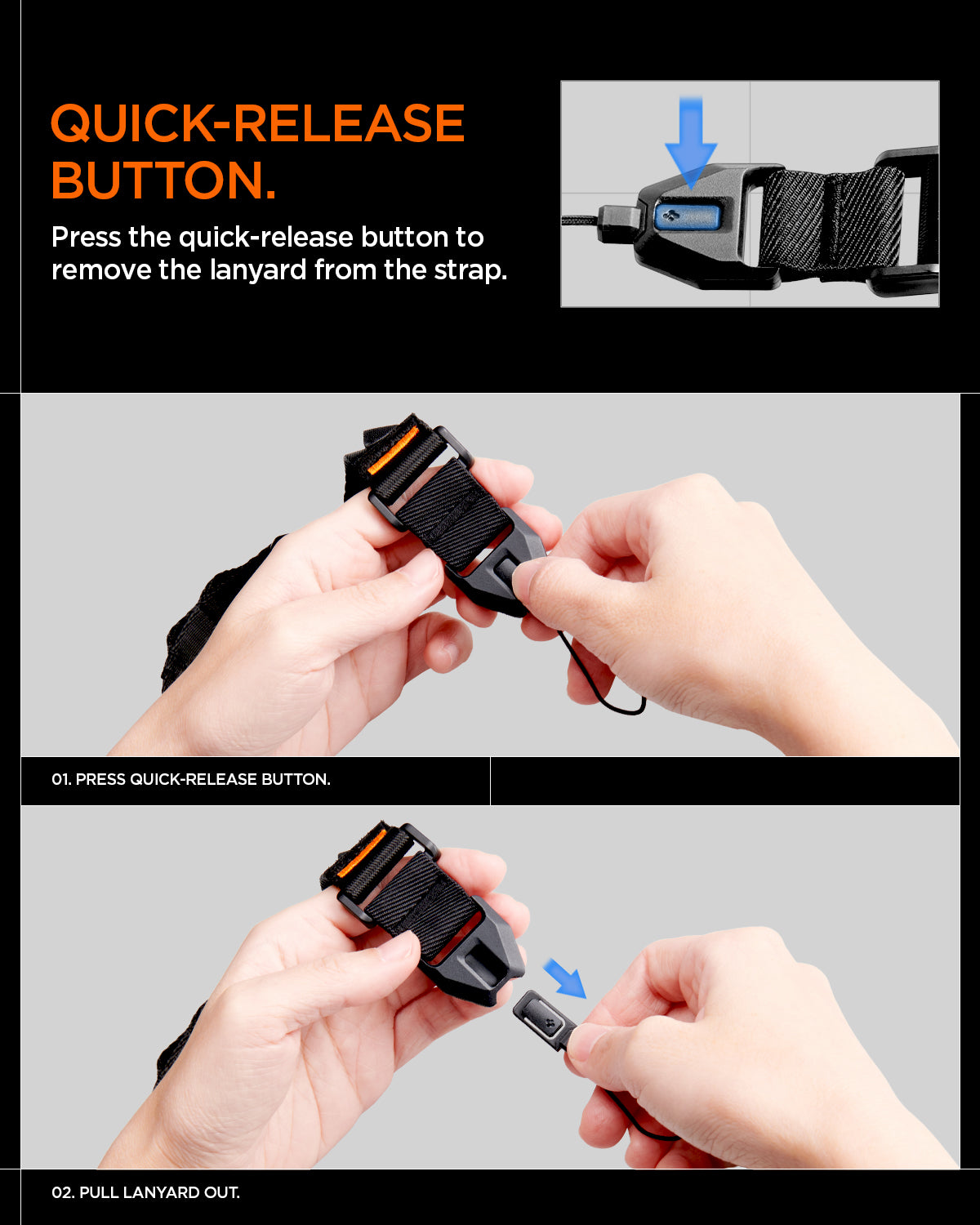 AFA10615 - The Wrist Lanyard | DA30S lanyard showing the quick-release button