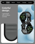 AMP09486 - Pixel Watch 4 (41mm) Nano Pop in Black Sesame showing the colorful design. Lightweight with a vibrant contrast.