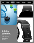 AMP09486 - Pixel Watch 5 (41mm) Nano Pop Black Sesame showing the all day comfort. Soft silicone stays snug all day
