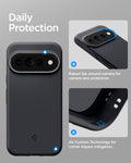 ACS11455 - Pixel 11 Pro XL Nano Pop (Mag Fit) Black Sesame close up highlighting the raised camera surround and Air Cushion Technology around the corners.