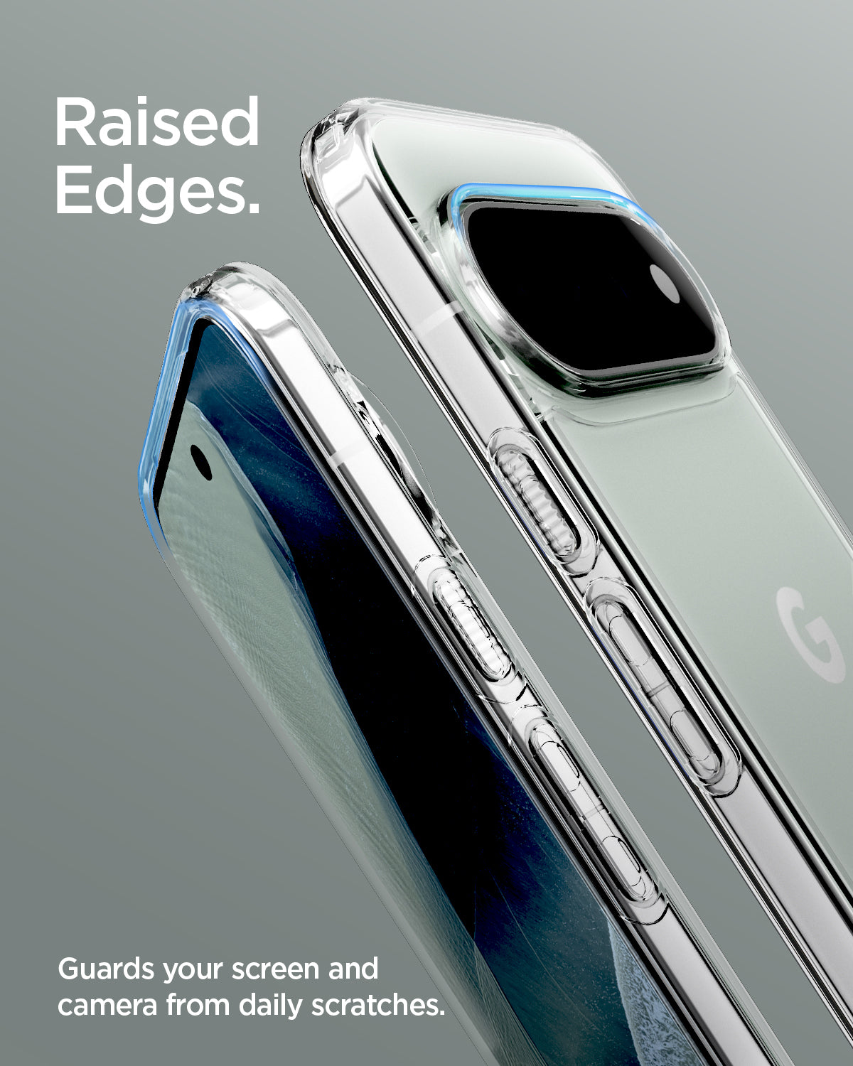 ACS11450 - Pixel 11 Pro XL Ultra Hybrid Crystal Clear Raised edges around the screen and camera help protect Pixel 11 Pro XL from everyday scratches and surface contact.