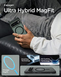 ACS11452 - Pixel 11 Pro XL Ultra Hybrid (Mag Fit) Frost Black lifestyle image featuring the Ultra Hybrid MagFit case with DuraClear technology, Air Cushion protection, and a built in MagFit ring.