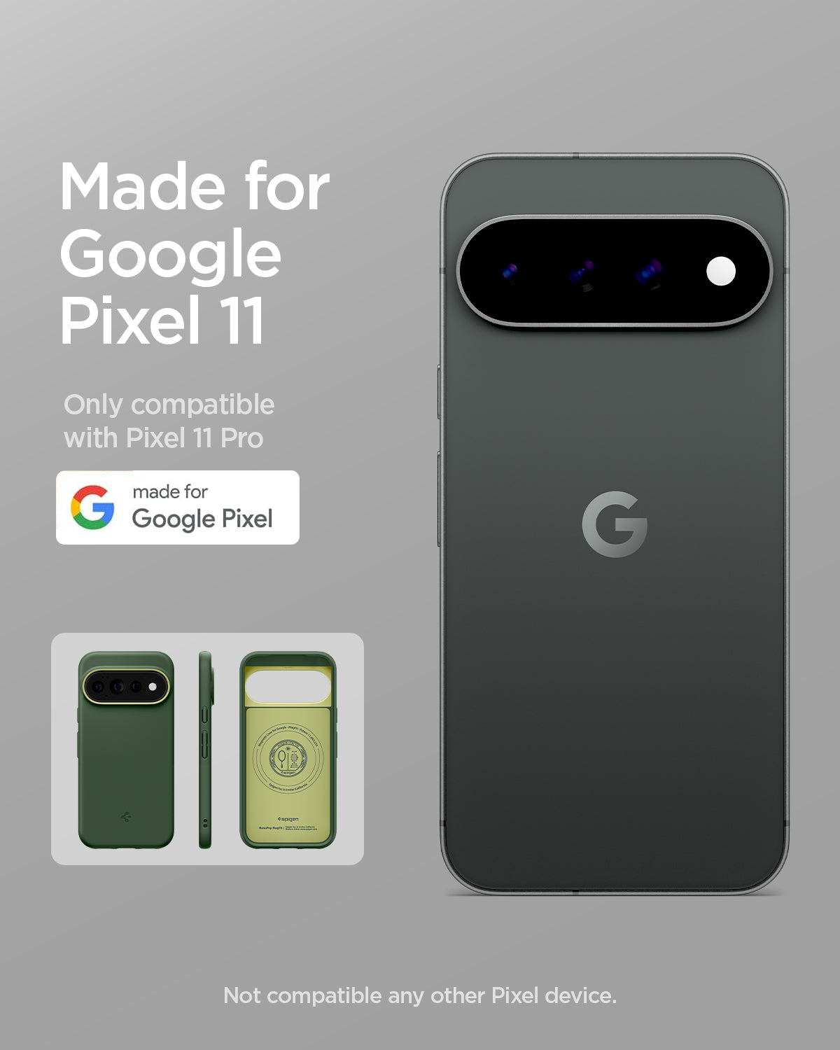 ACS11436 - Pixel 11 Pro  Nano Pop (Mag Fit) Avo Green made for Google Pixel certified case compatible
