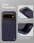 ACS11434 - Pixel 11 Pro  Nano Pop (Mag Fit) Blueberry Navy close up highlighting the raised camera surround and Air Cushion Technology around the corners.