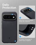ACS11435 - Pixel 11 Pro  Nano Pop (Mag Fit) Black Sesame close up highlighting the raised camera surround and Air Cushion Technology around the corners.