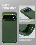 ACS11436 - Pixel 11 Pro  Nano Pop (Mag Fit) Avo Green close up highlighting the raised camera surround and Air Cushion Technology around the corners.