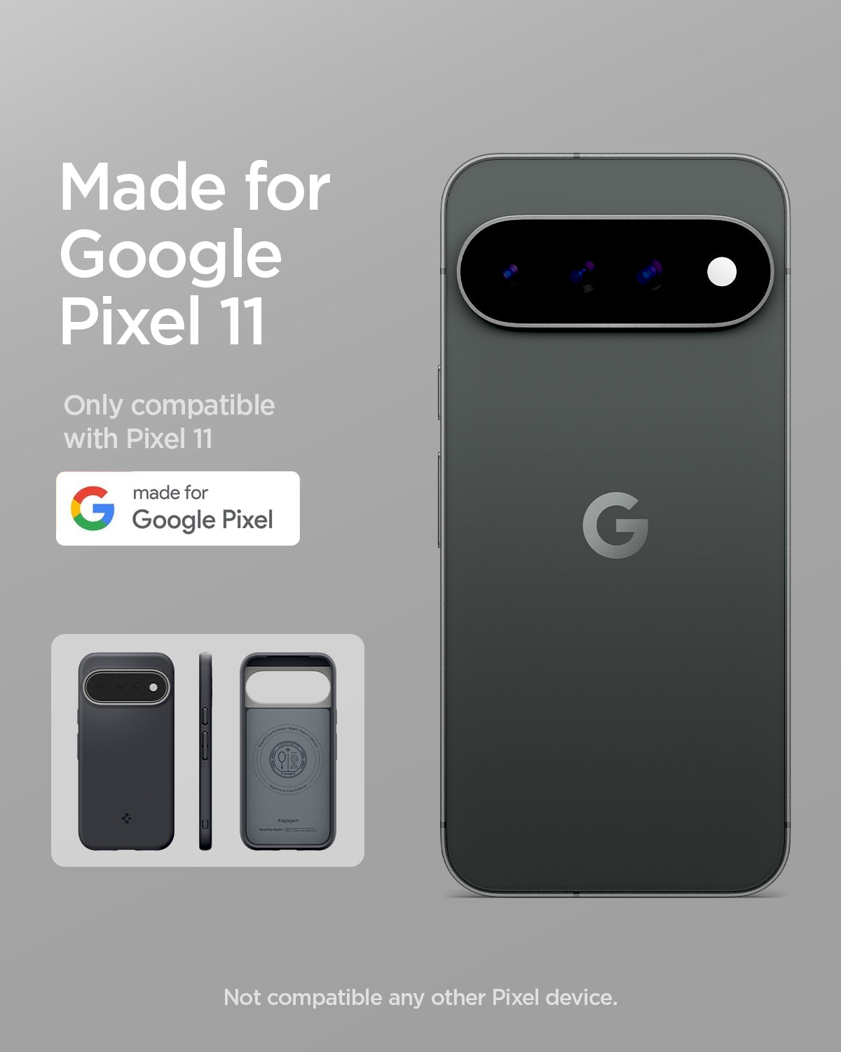 ACS11445 - Pixel 11 Nano Pop (Mag Fit) Black Sesame made for Google Pixel certified case compatible