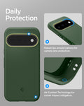 ACS11446 - Pixel 11 Nano Pop (Mag Fit) Avo Green close up highlighting the raised camera surround and Air Cushion Technology around the corners.