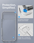 ACS11440 - Pixel 11 Ultra Hybrid Crystal Clear Crystal clear case for Pixel 11 featuring Air Cushion Technology, reinforced corners, and hybrid TPU and PC construction.