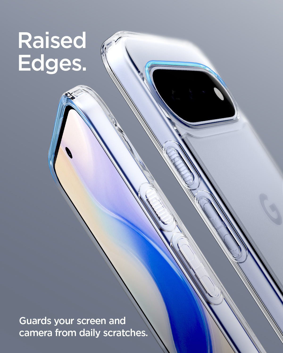 ACS11440 - Pixel 11 Ultra Hybrid Crystal Clear Raised edges around the screen and camera help protect Pixel 11 from everyday scratches and surface contact.
