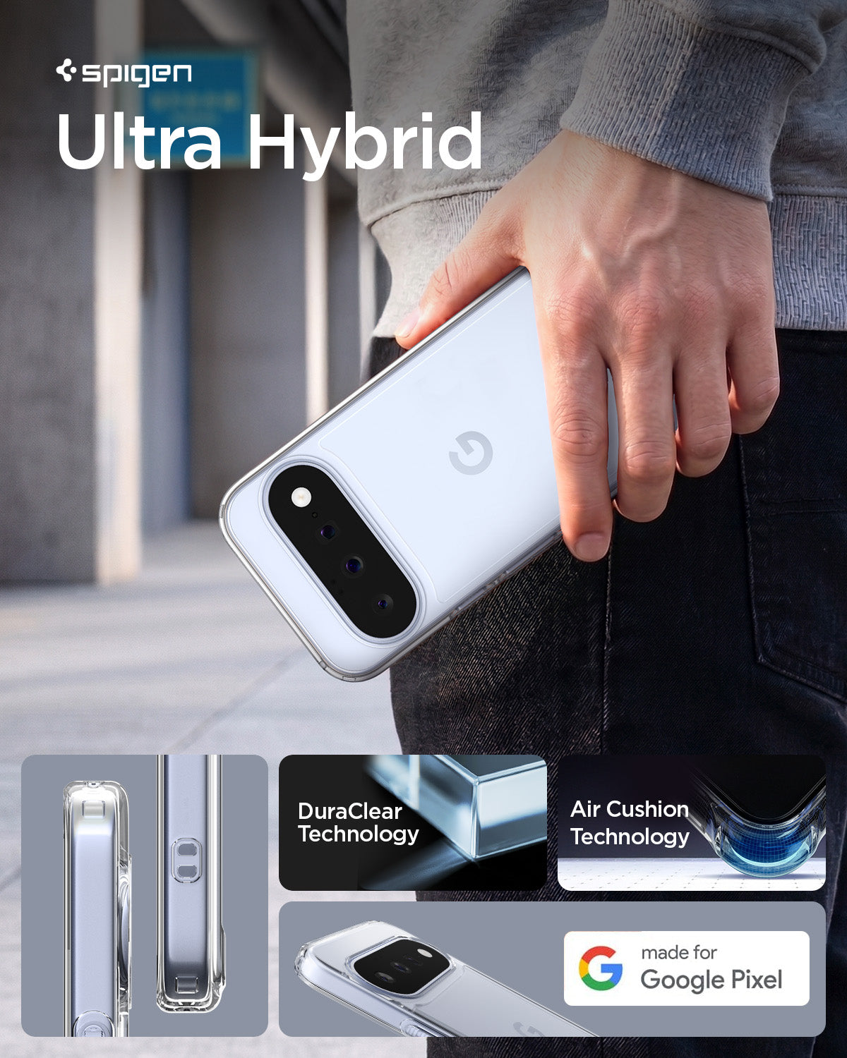 ACS11440 - Pixel 11 Ultra Hybrid Crystal Clear Made for Google Pixel certified clear case designed exclusively for Pixel 11 with a precise fit and crystal clear finish.