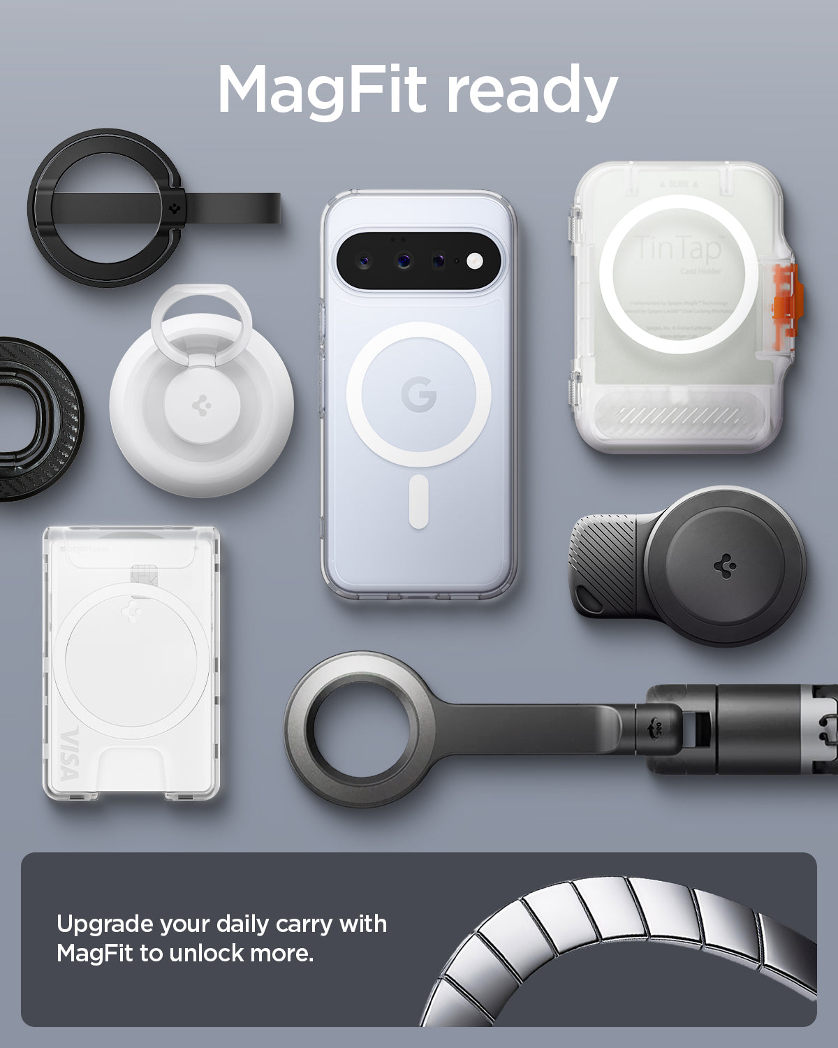 ACS11441 - Pixel 11 Ultra Hybrid (Mag Fit) Clear White compatible with MagFit accessories for secure magnetic attachment and expanded everyday convenience.