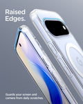 ACS11441 - Pixel 11 Ultra Hybrid (Mag Fit) Clear White raised edges help protect the screen and camera from everyday scratches and surface contact.