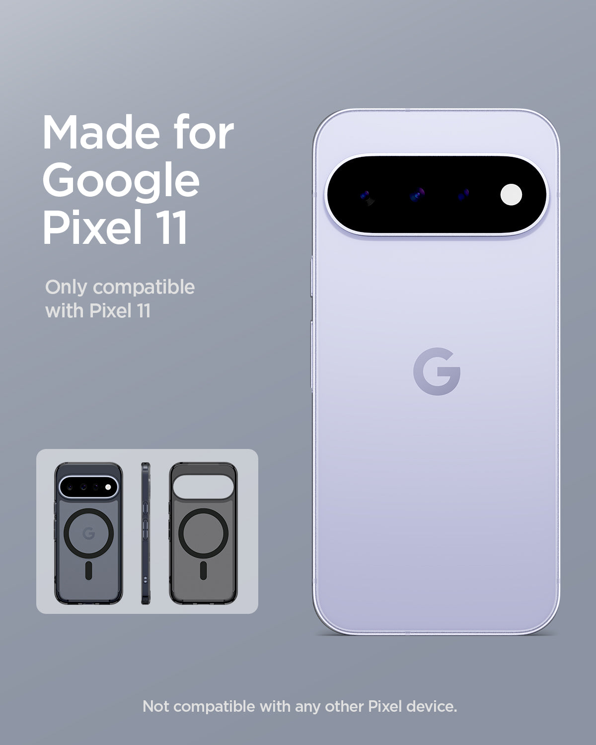 ACS11442 - Pixel 11 Ultra Hybrid (Mag Fit) Frost Black made for Google Pixel certified case with a built in MagFit ring and precise fit.