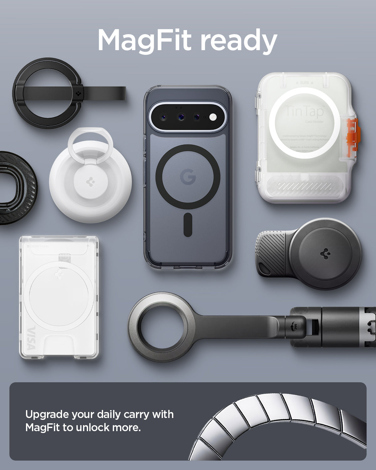 ACS11442 - Pixel 11 Ultra Hybrid (Mag Fit) Frost Black compatible with MagFit accessories for secure magnetic attachment and expanded everyday convenience.