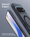 ACS11442 - Pixel 11 Ultra Hybrid (Mag Fit) Frost Black raised edges help protect the screen and camera from everyday scratches and surface contact.