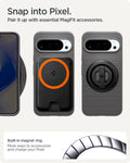 ACS09720 - Pixel 10 Pro XL Case Liquid Air (MagFit) in marble gray showing the built in magnet ring. More ways to accessorize and charge your pixel. Snap into Pixel. Pair it up with essential MagFit accessories.