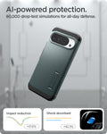 ACS09730 - Pixel 10 Pro XL  Tough Armor AI (MagFit) in Abyss Green showing ai powered protection. 80,000 drop test simulations for all day defense.