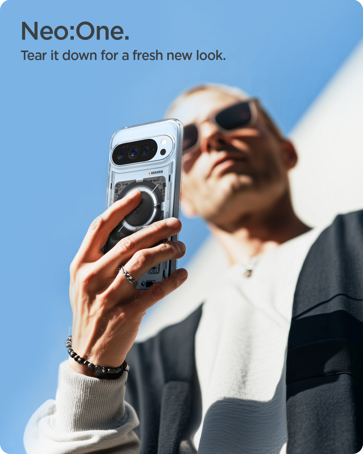 ACS09727 - Pixel 10 Pro XL Case Ultra Hybrid Neo One (MagFit) showing the Neo:One. Tear it down for a fresh new look