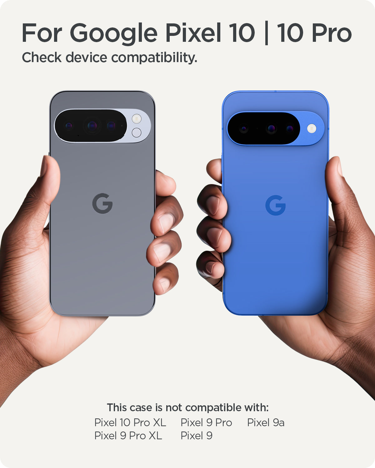 ACS09717 - Pixel 10 Pixel 10 Pro Case Nano Pop (MagFit) in blueberry navy showing the compatibility. Only compatible for the Pixel 10 Pixel 10 Pro