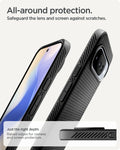 ACS09695 - Pixel 10 Pro Case Liquid Air (MagFit) in matte black showing the all around protection. Safeguard the lens and screen against scratches. Just the right depth of raised edges for camera and screen protection