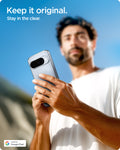 ACS09715 - Pixel 10 / Pixel 10 Pro Case Ultra Hybrid in crystal clear showing the design. keep it original and stay in the clear.