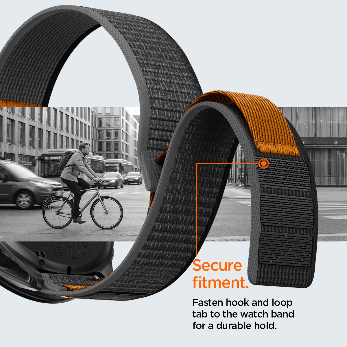 AMP11425 - Gamin 22mm Athlex Air Quick Realase showing Athlex Air 2 Quick Release 22mm watch band with secure hook and loop fastening system and flexible fit