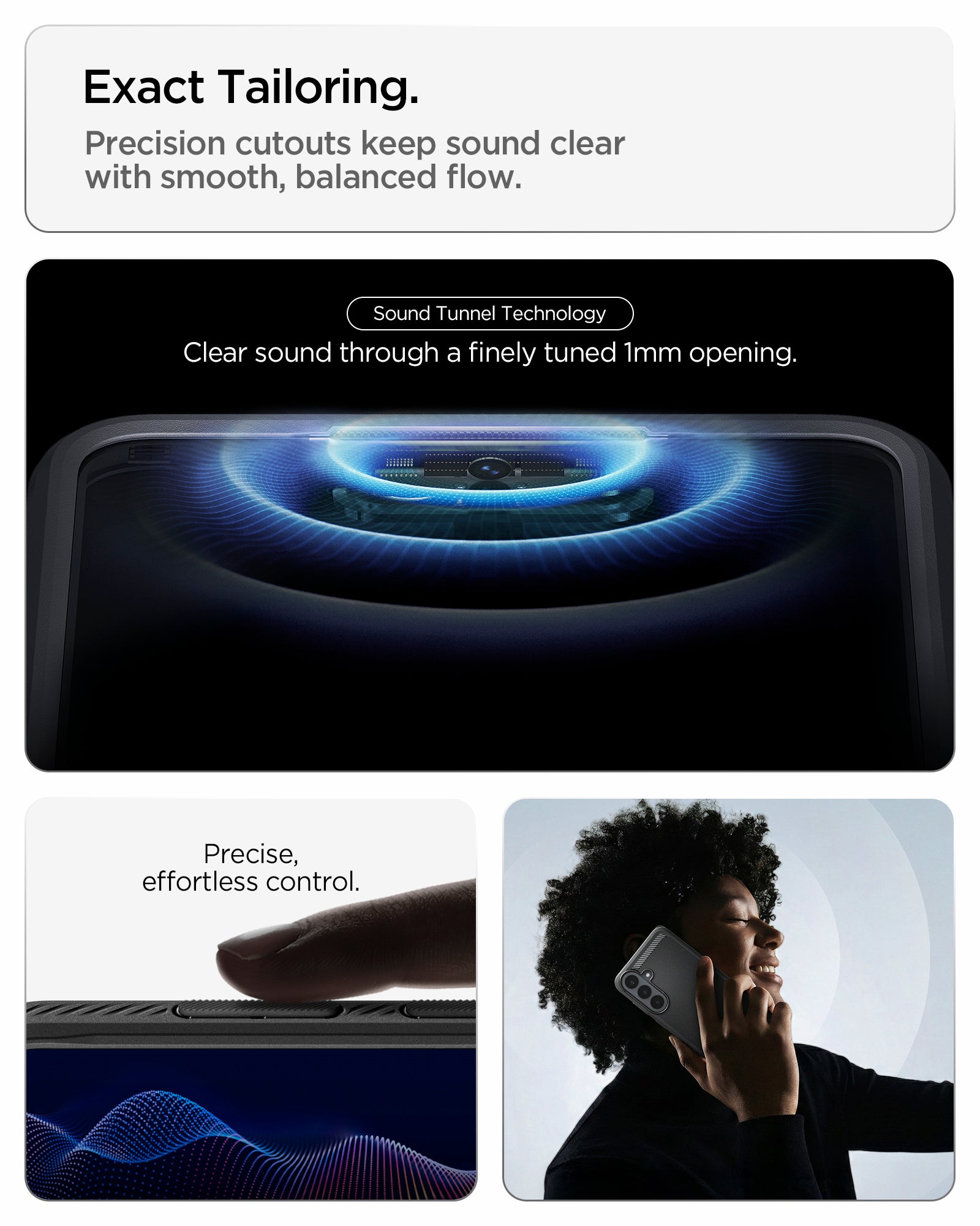 ACS11640 - Galaxy S26 FE Rugged Armor + Glass exact tailoring with precise buttons and sound tunnel design for clear sound and effortless control