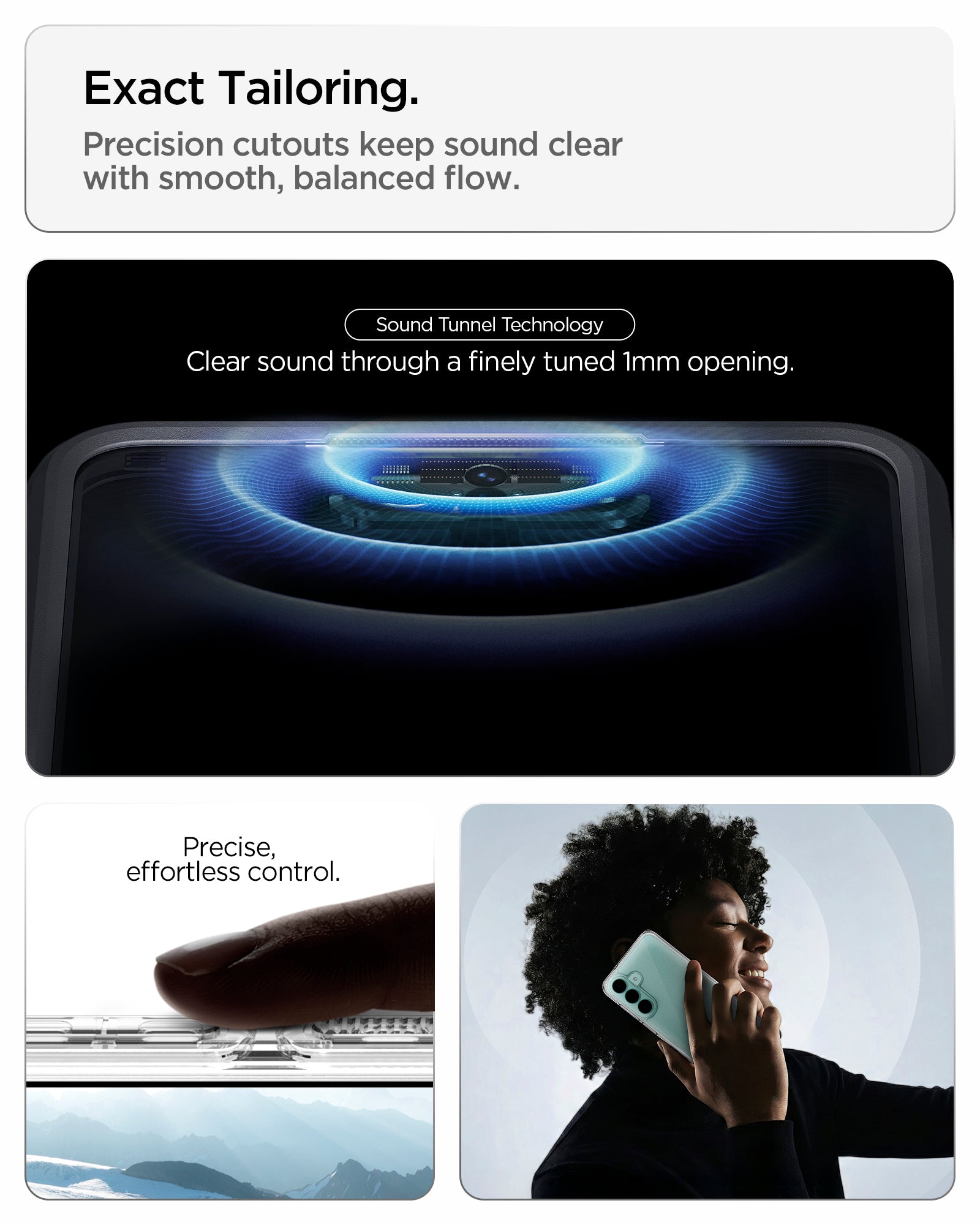 ACS11638 - Galaxy S26 FE Ultra Hybrid precision speaker cutout and responsive button design for clear sound and effortless device control