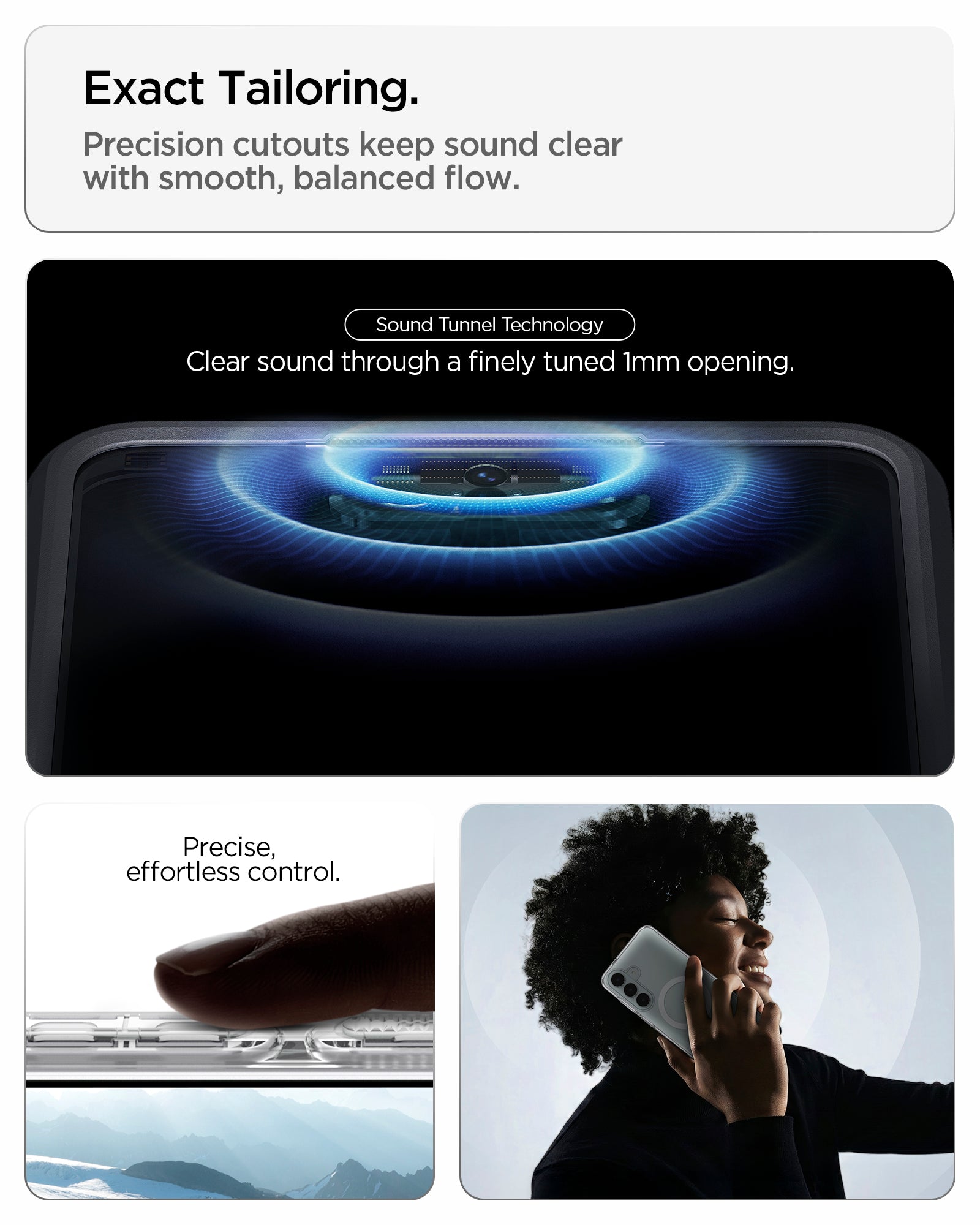 ACS11636 - Galaxy S26 FE Ultra Hybrid (Mag Fit) precision Sound Tunnel Technology and responsive buttons provide clear sound and effortless control