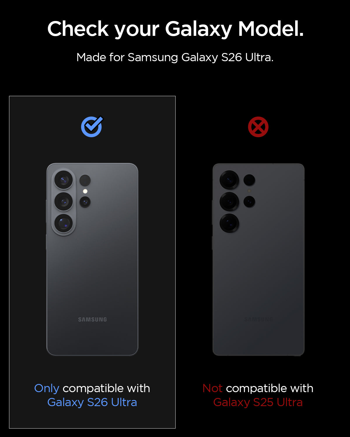 AGL11071 - Galaxy S26 Ultra Optik EZ Fit Lens Pro Protector showing compatibility