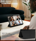 ACS11822 - Galaxy Tab S12+ Rugged Armor Pro showing the tablet propped up with the built-in folio cover folded into a triangular stand for hands-free viewing.
