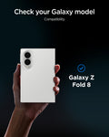 AGL11759 - Galaxy Z Fold 8 GLAS.tR EZ Fit Pro showing a compatibility chart confirming the glass fits the Galaxy Z Fold 8